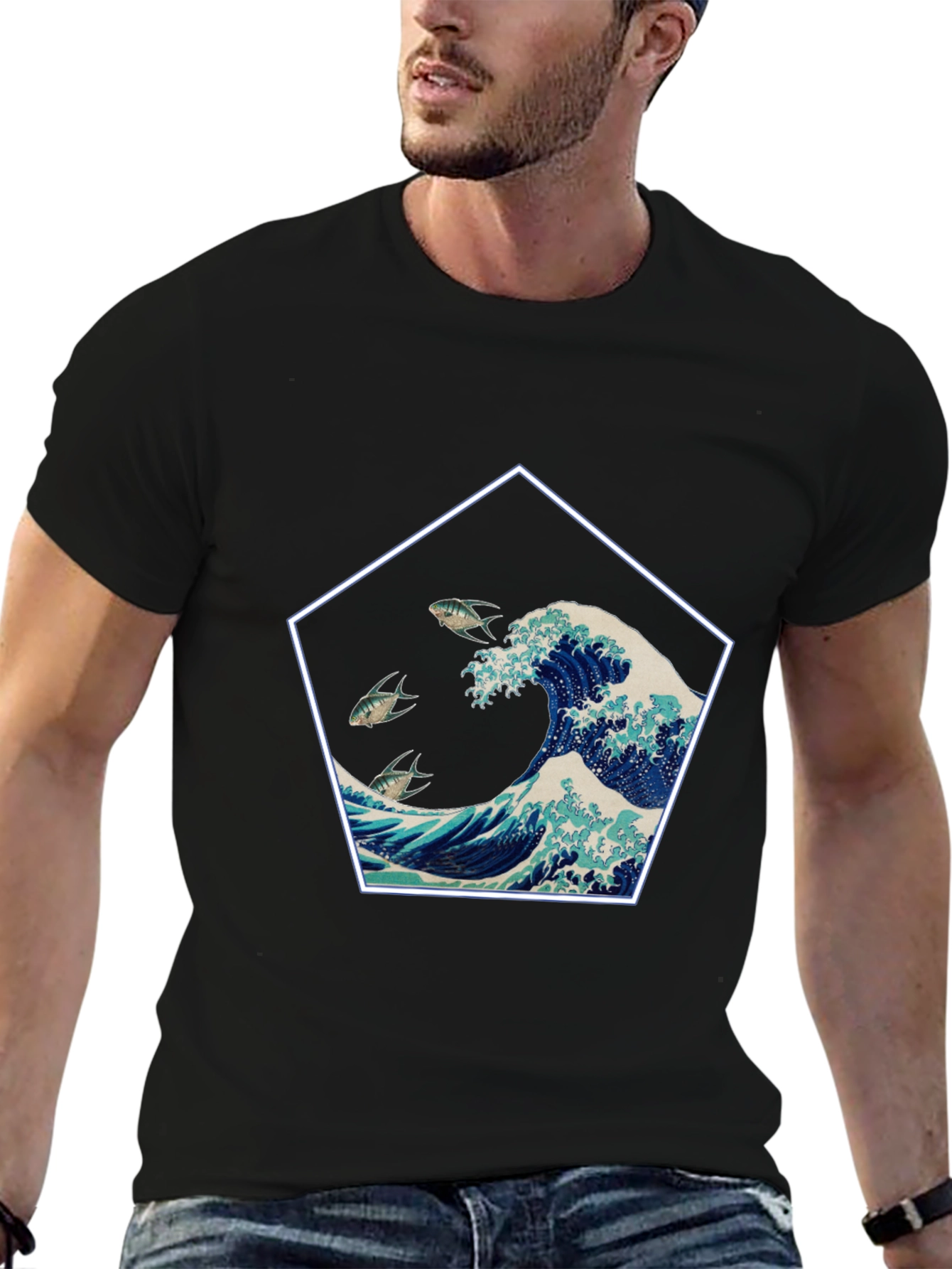 Great Wave Graphic Tee - Black