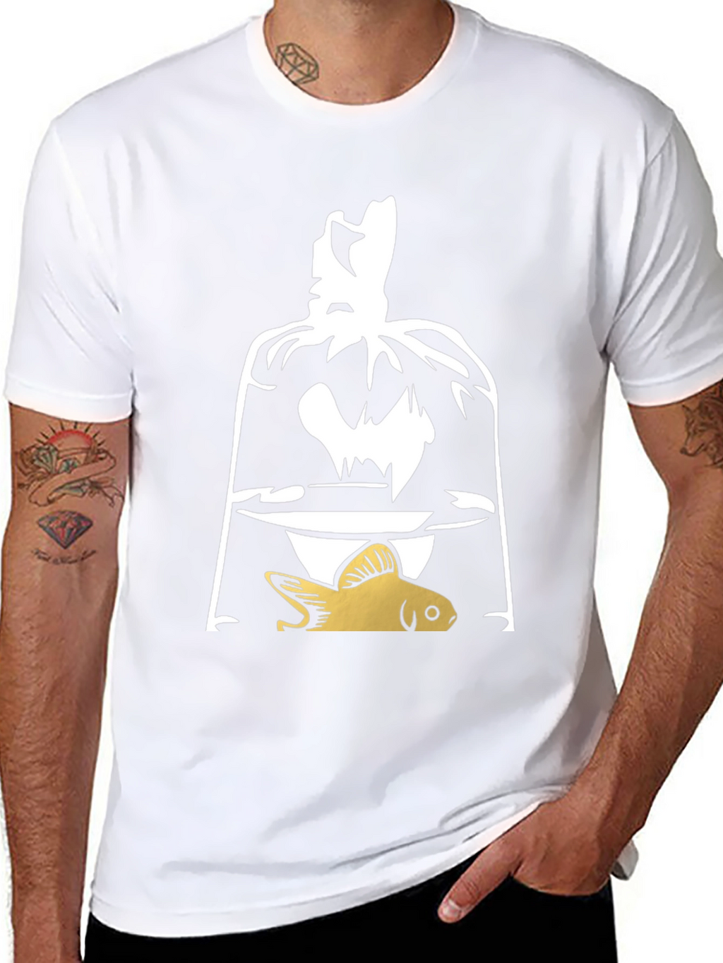 Goldfish in Bag Graphic T-Shirt - Unique Design