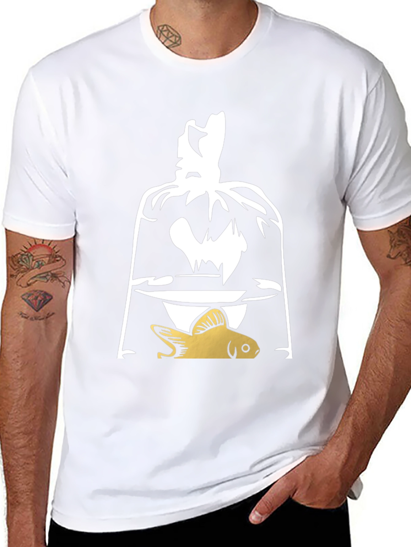 Goldfish in Bag Graphic T-Shirt - Unique Design