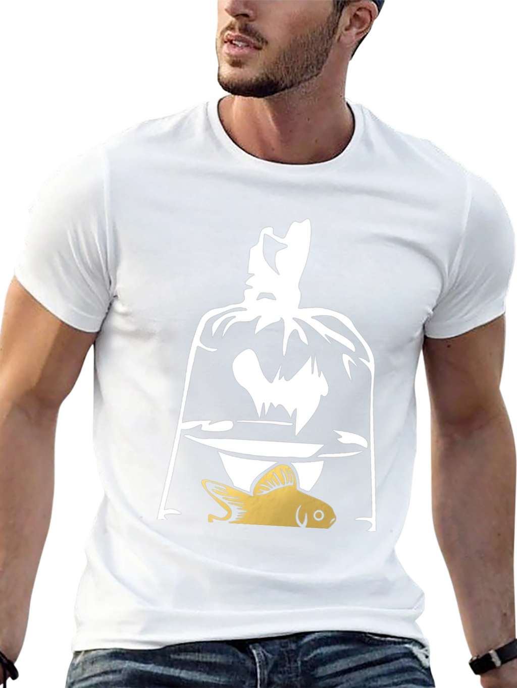 Goldfish in Bag Graphic T-Shirt - Unique Design