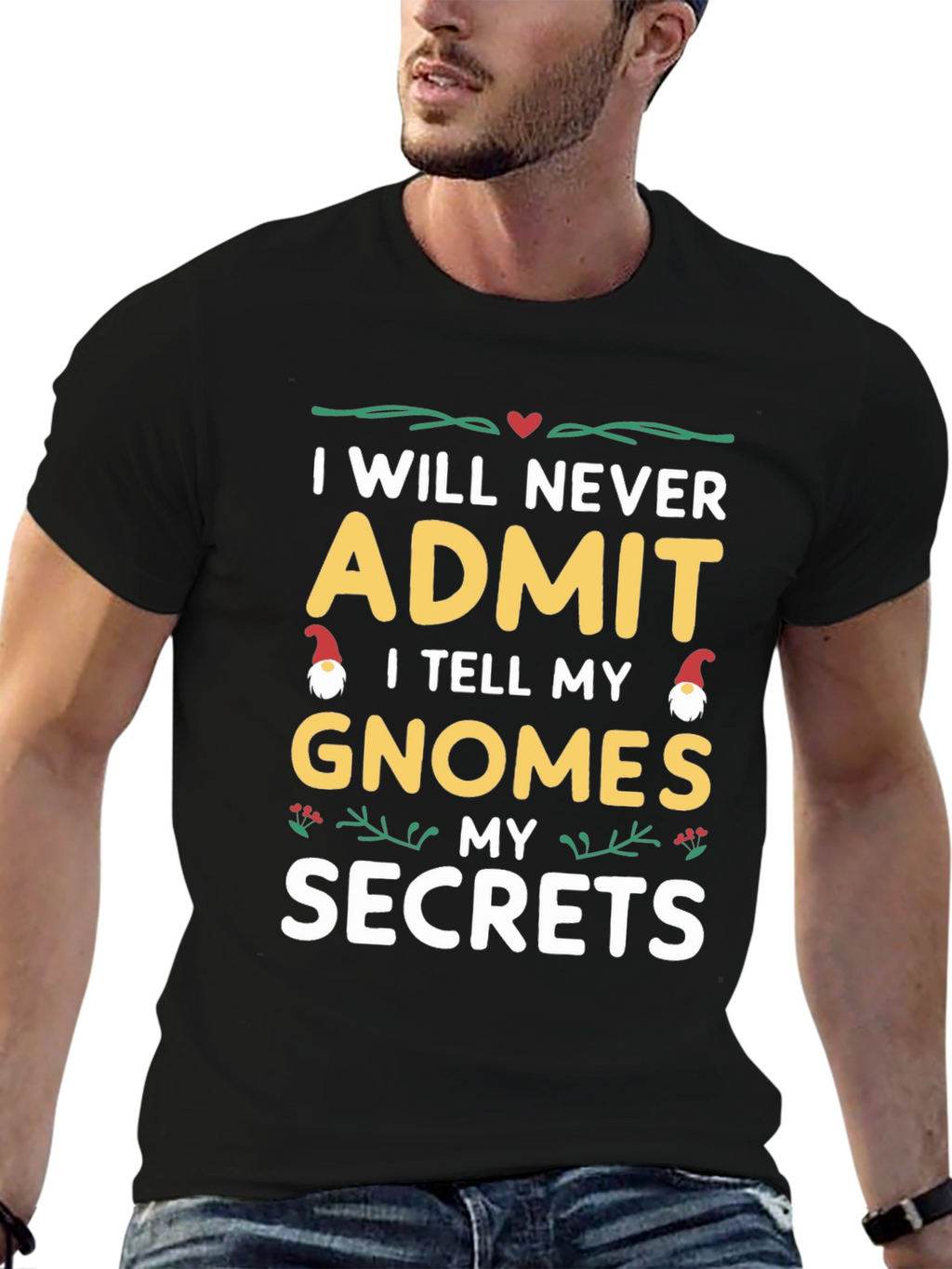 Gnome Secrets Graphic Tee - Never Admit!