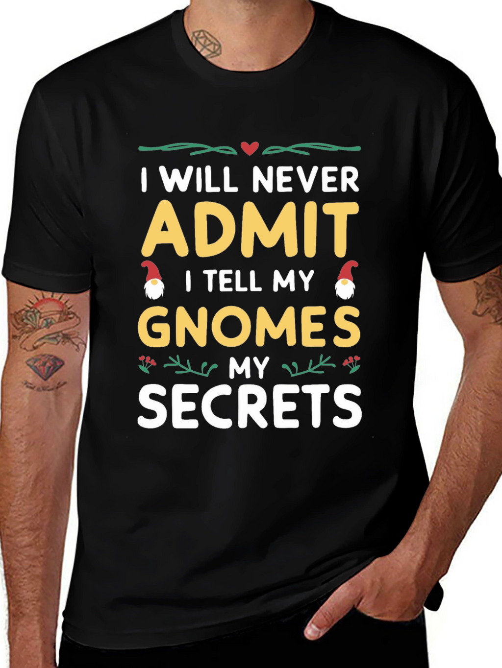 Gnome Secrets Graphic Tee - Never Admit!