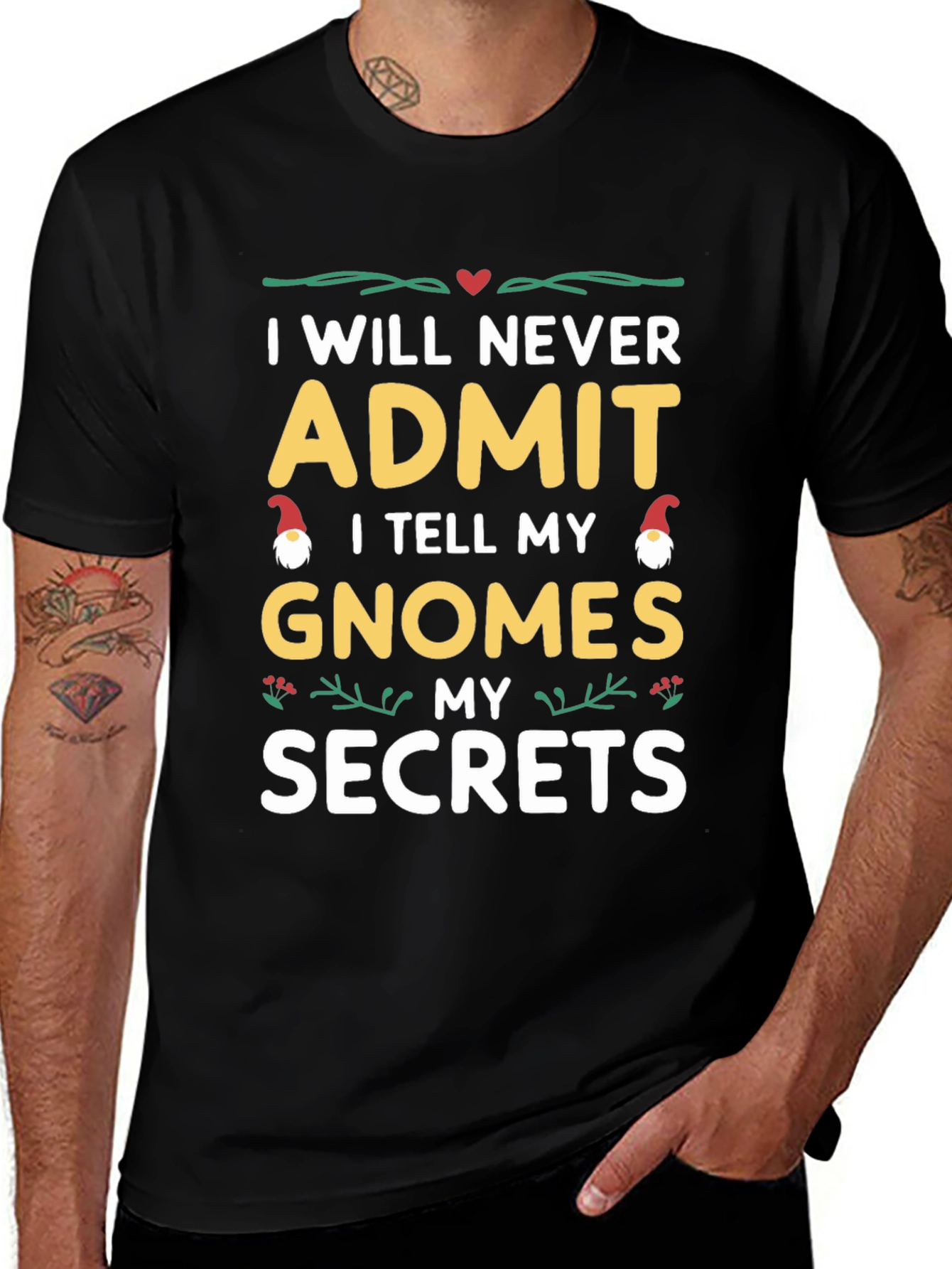 Gnome Secrets Graphic Tee - Never Admit!