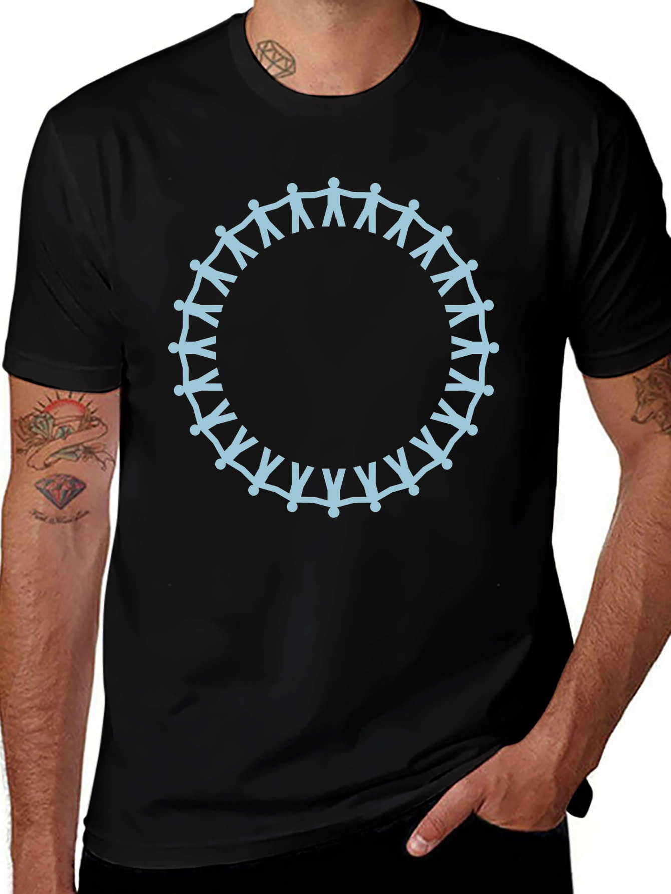Unity Circle Graphic Tee - Soft Black Cotton