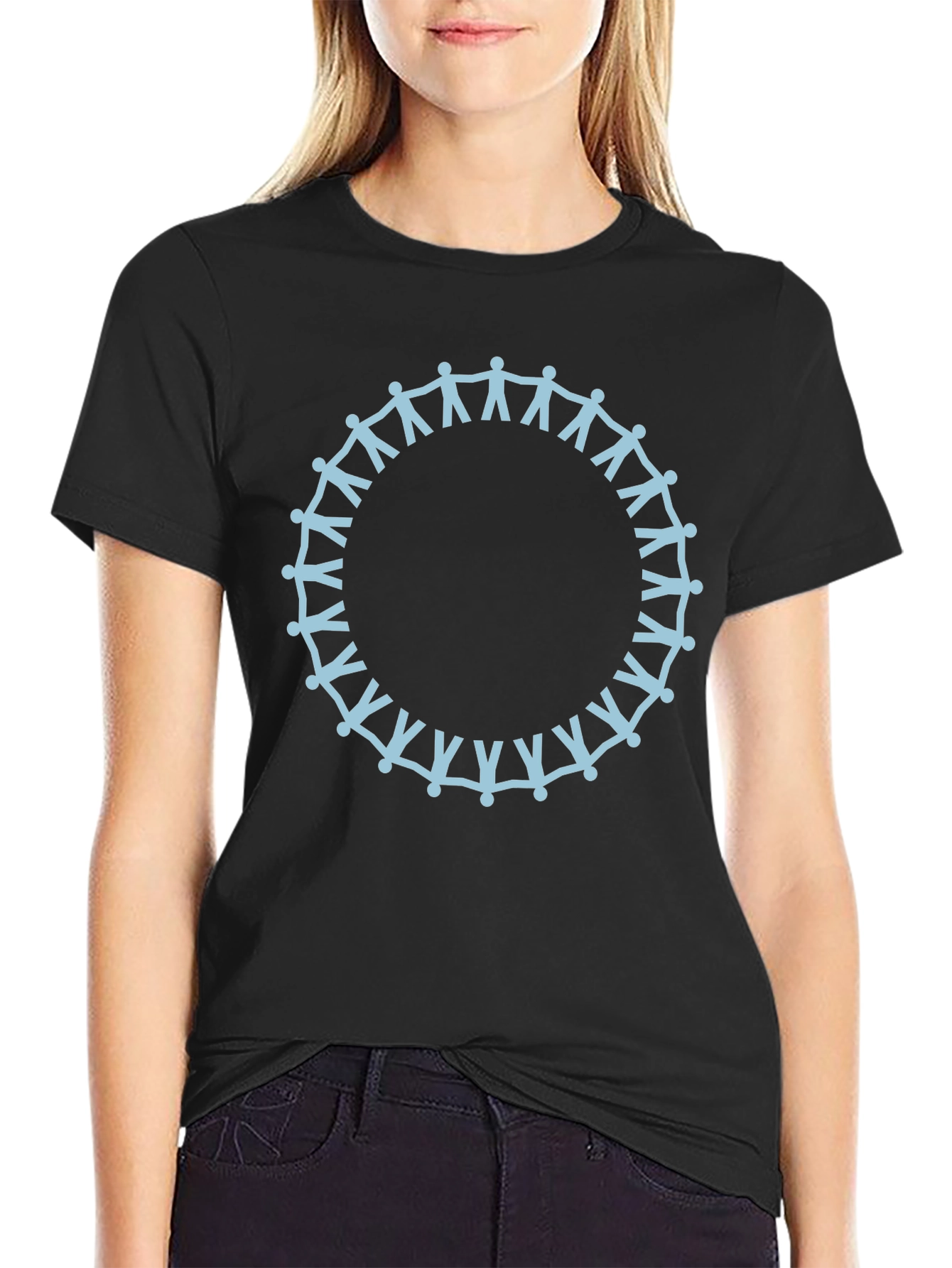 Unity Circle Graphic Tee - Soft Black Cotton