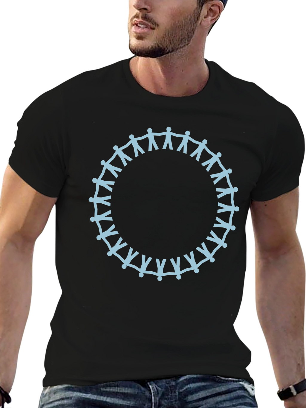 Unity Circle Graphic Tee - Soft Black Cotton