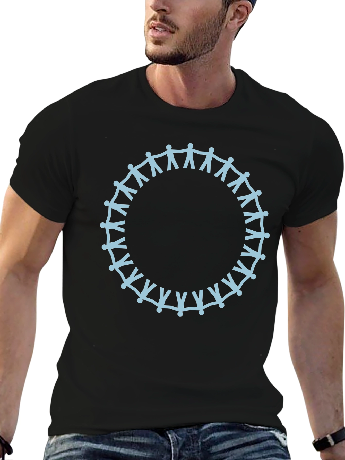 Unity Circle Graphic Tee - Soft Black Cotton