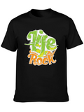 Life Rock Graphic Print Black T-Shirt