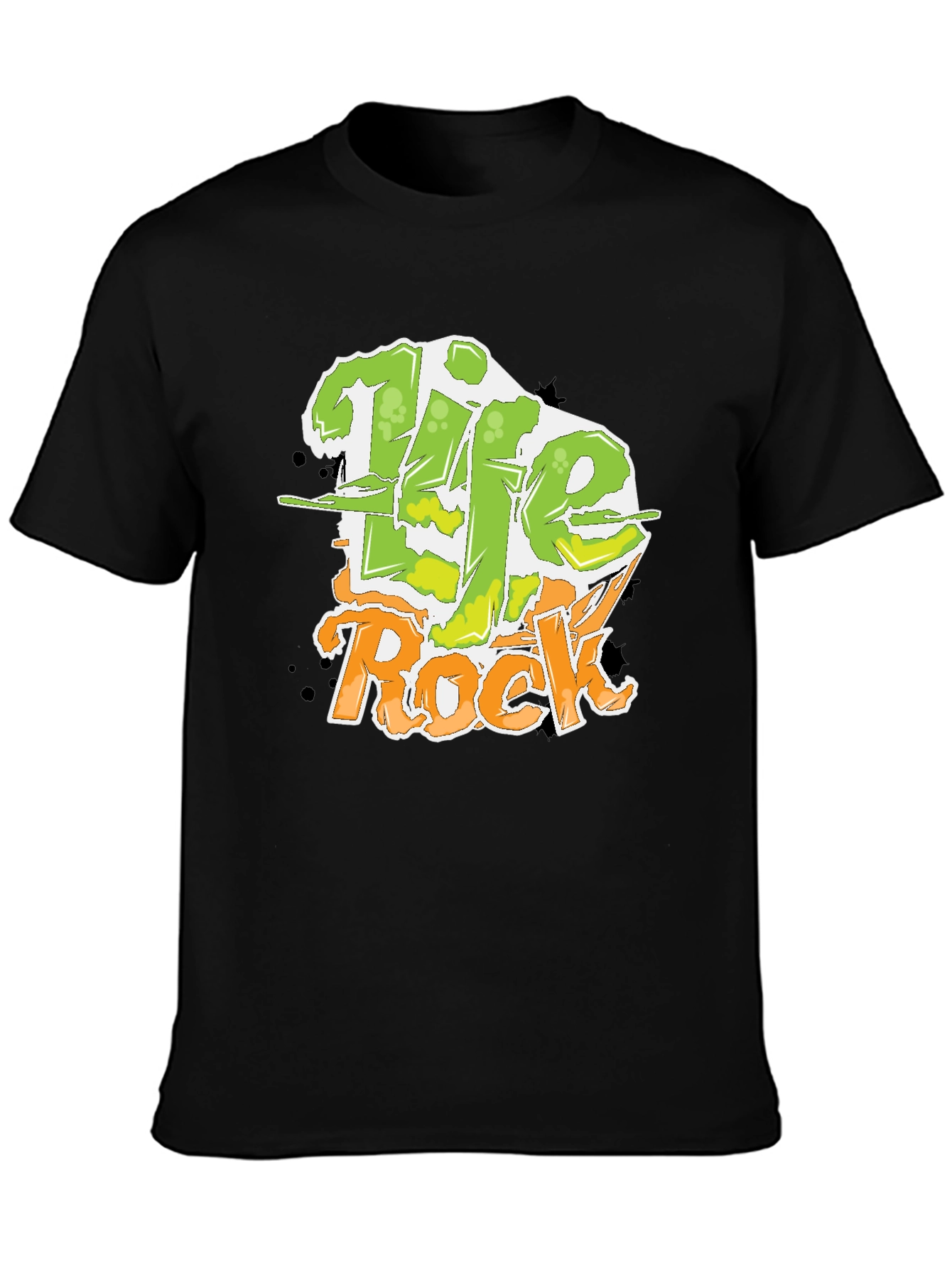 Life Rock Graphic Print Black T-Shirt