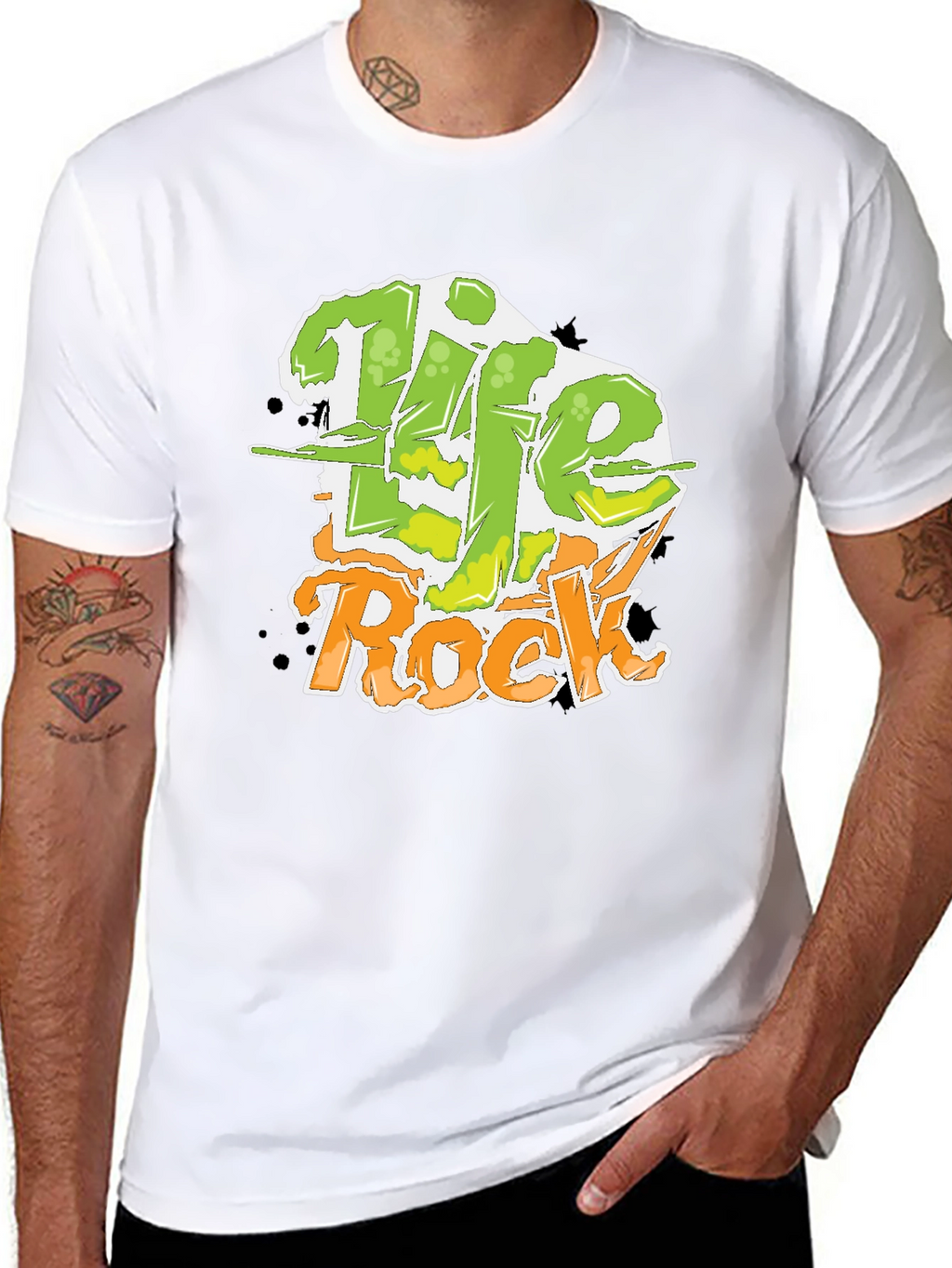 Life Rock Graphic Print Black T-Shirt