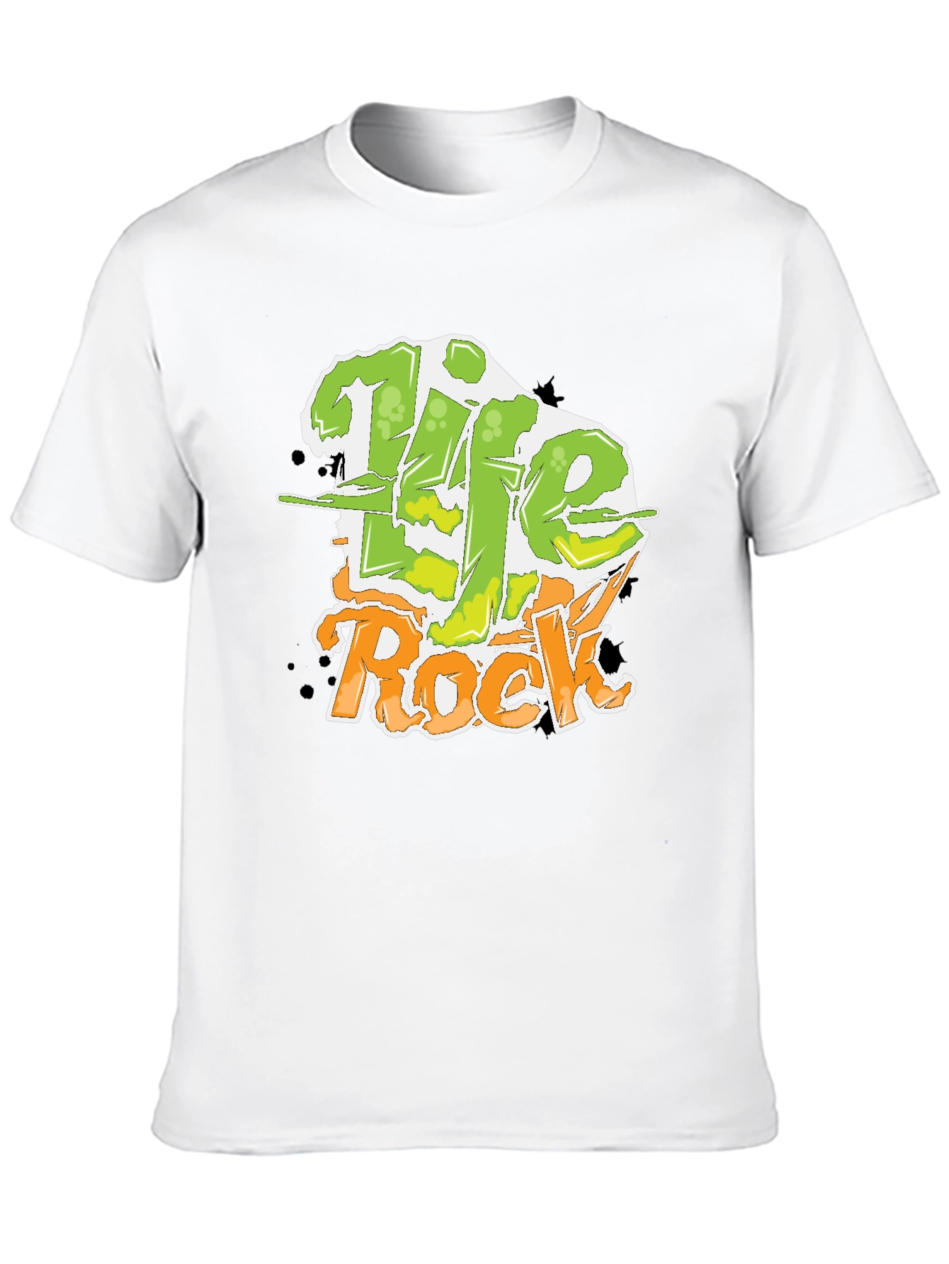 Life Rock Graphic Print Black T-Shirt