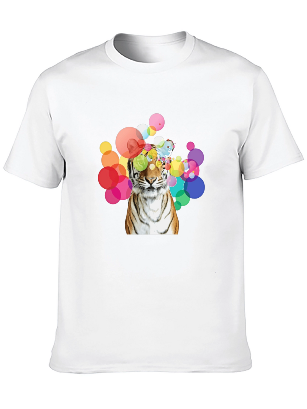 Tiger Bubbles Graphic Tee - Black Cotton T-Shirt
