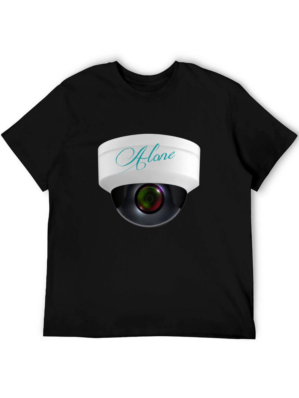 Alone Security Camera Graphic Mens T-Shirt