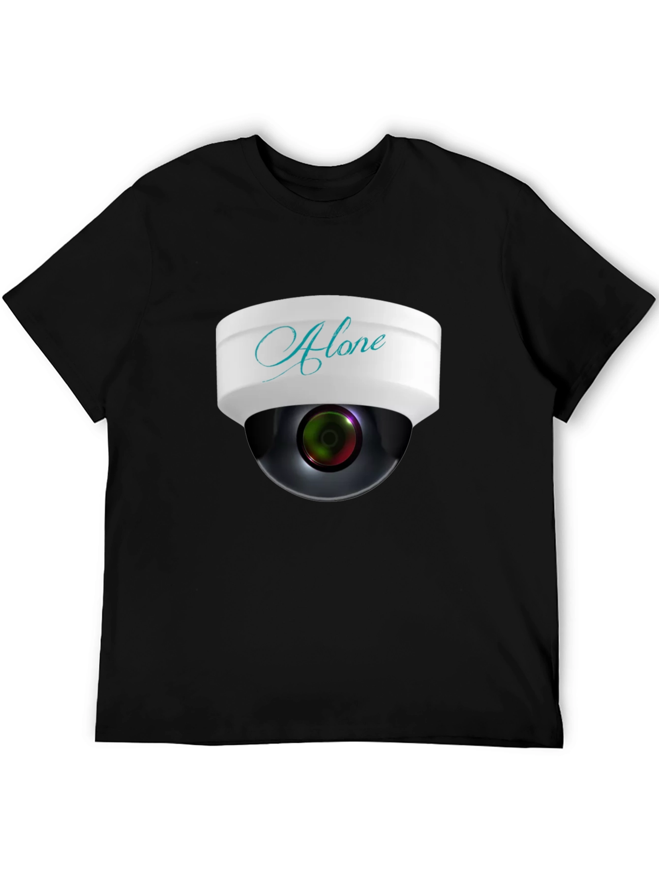 Alone Security Camera Graphic Mens T-Shirt