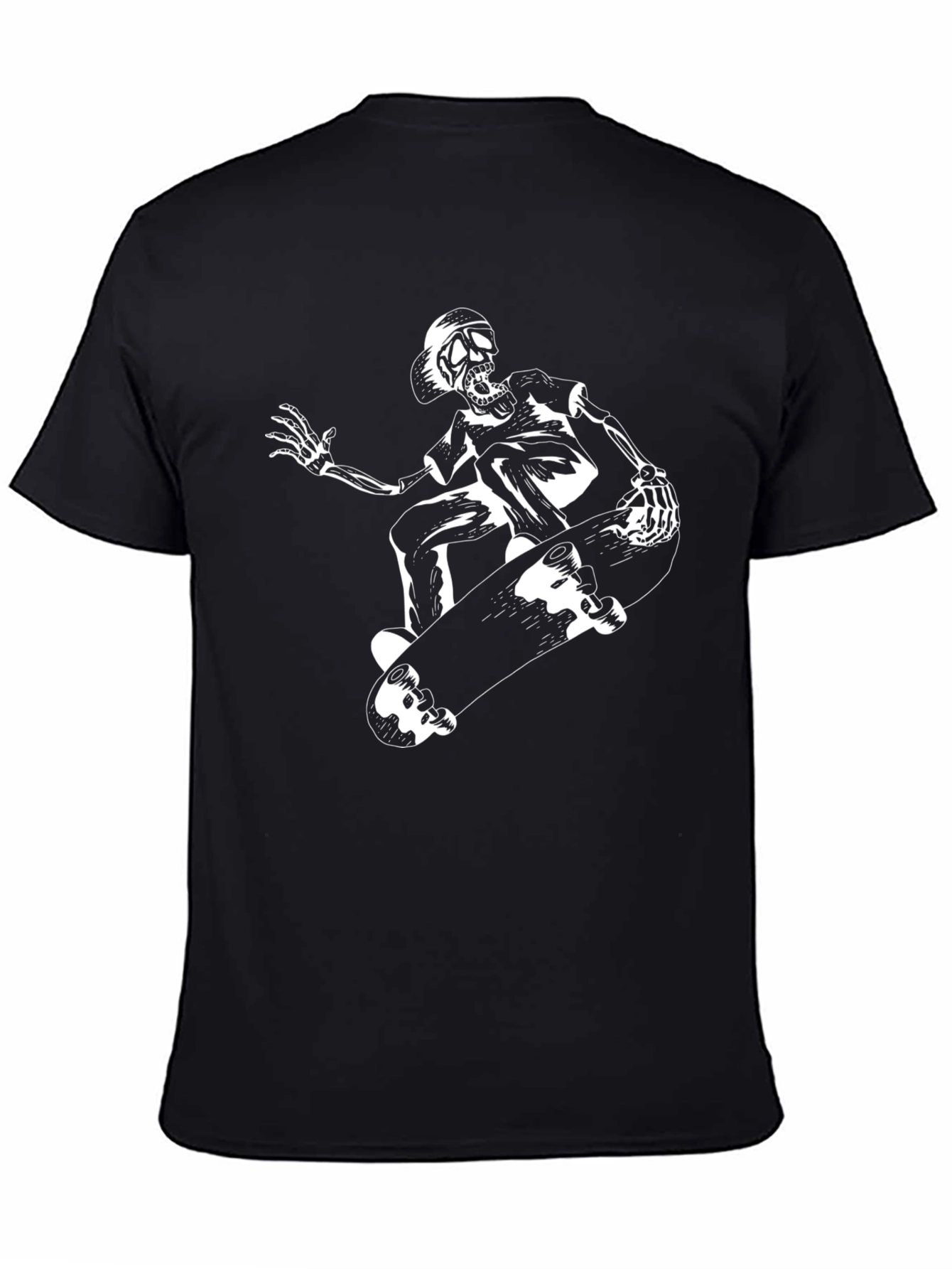 Skeleton Skateboard T-Shirt - Cool Graphic Tee