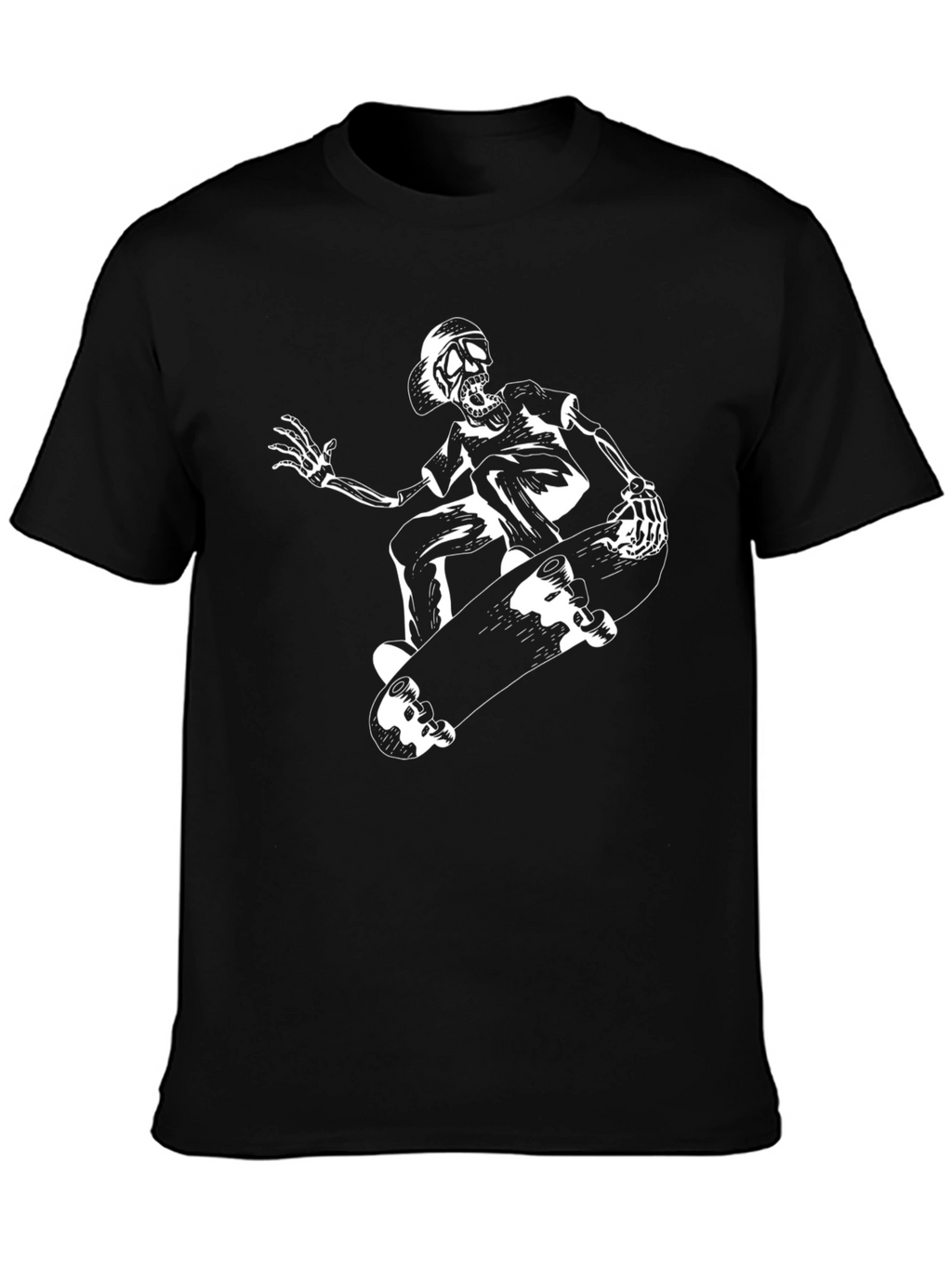 Skeleton Skateboard T-Shirt - Cool Graphic Tee