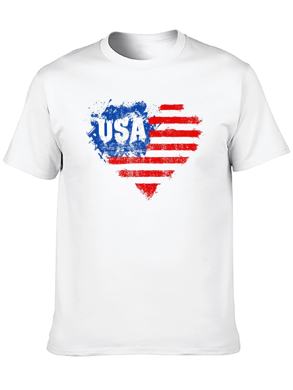 USA Flag Heart Graphic Tee - Patriotic Style