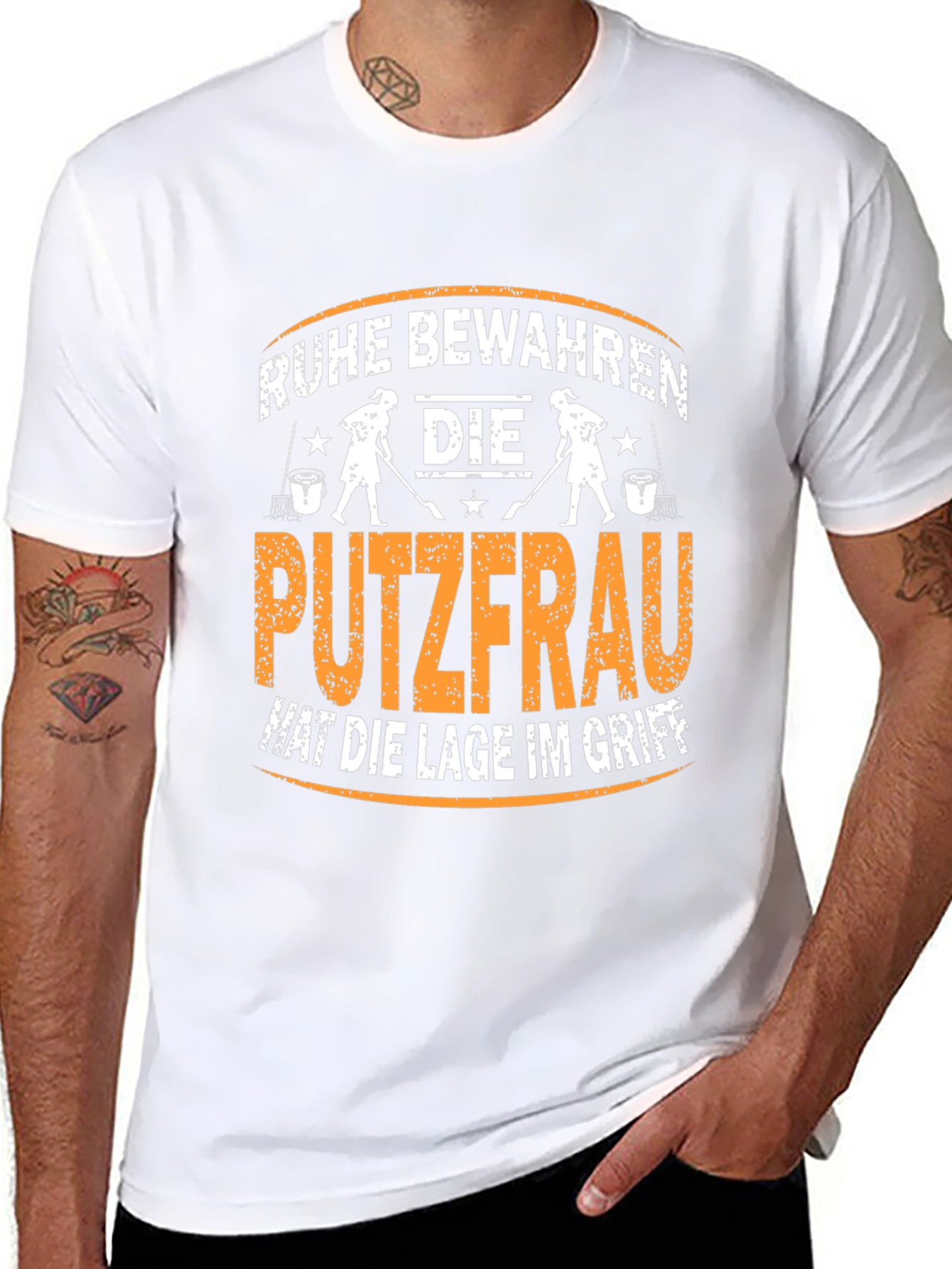 Ruhe Bewahren T-Shirt - Cleaning Lady Design