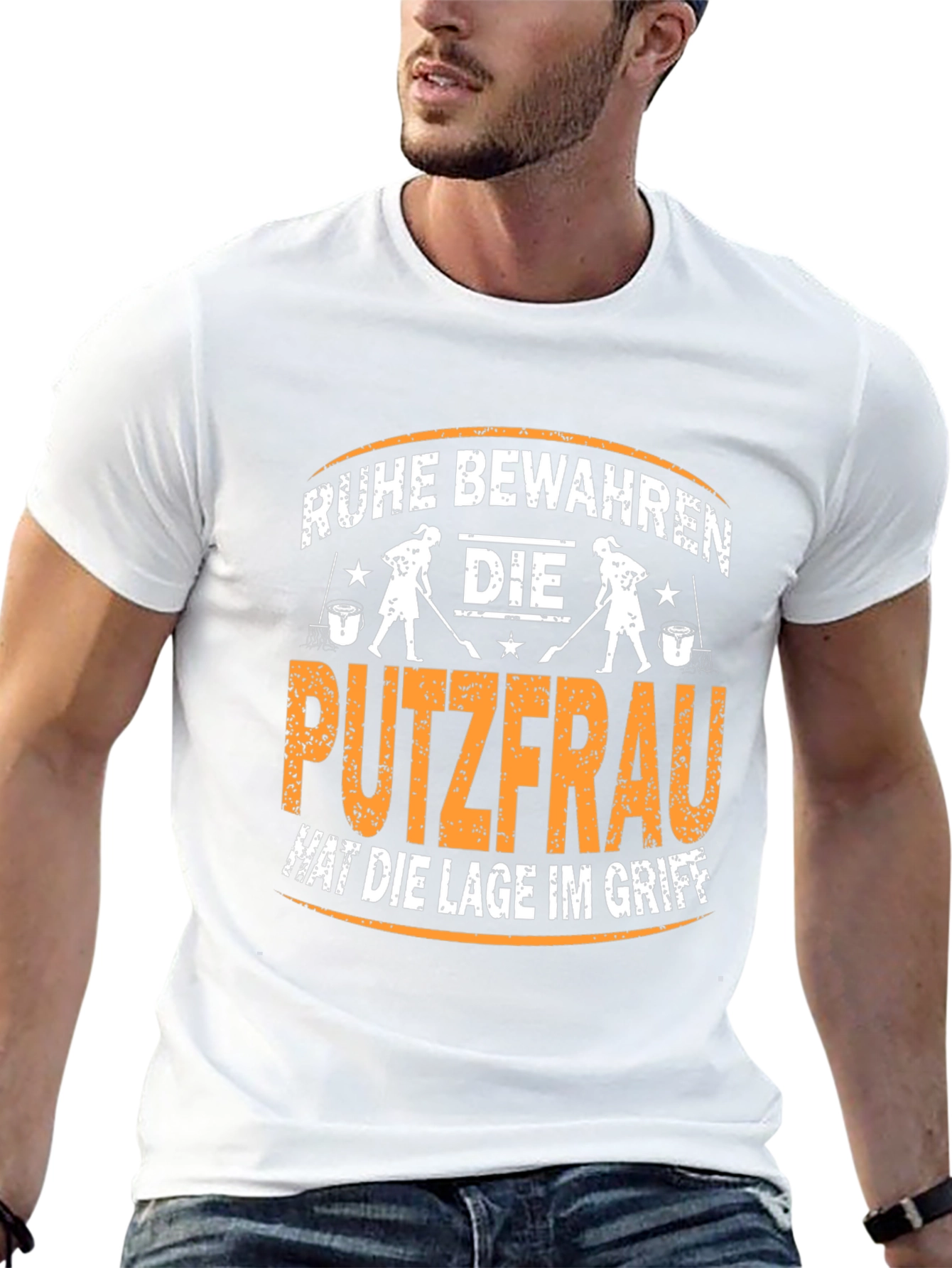 Ruhe Bewahren T-Shirt - Cleaning Lady Design