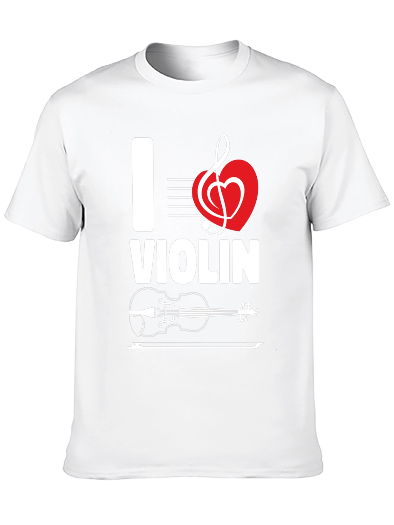 I Love Violin Graphic T-Shirt - Music Lover Tee