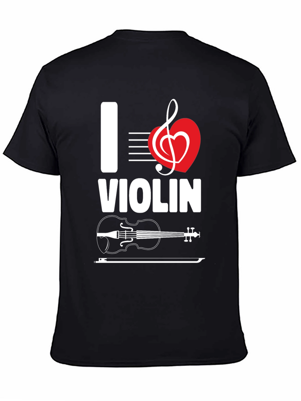 I Love Violin Graphic T-Shirt - Music Lover Tee
