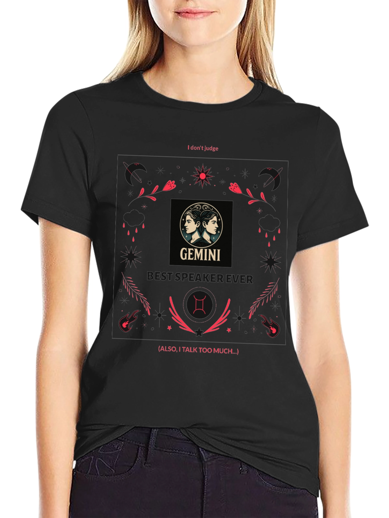 Gemini Zodiac T-Shirt - I Dont Judge Tee