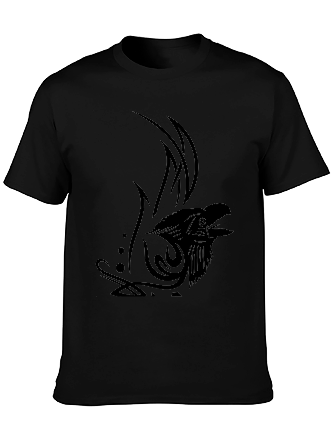 Mens Black Eagle Tribal Design T-Shirt
