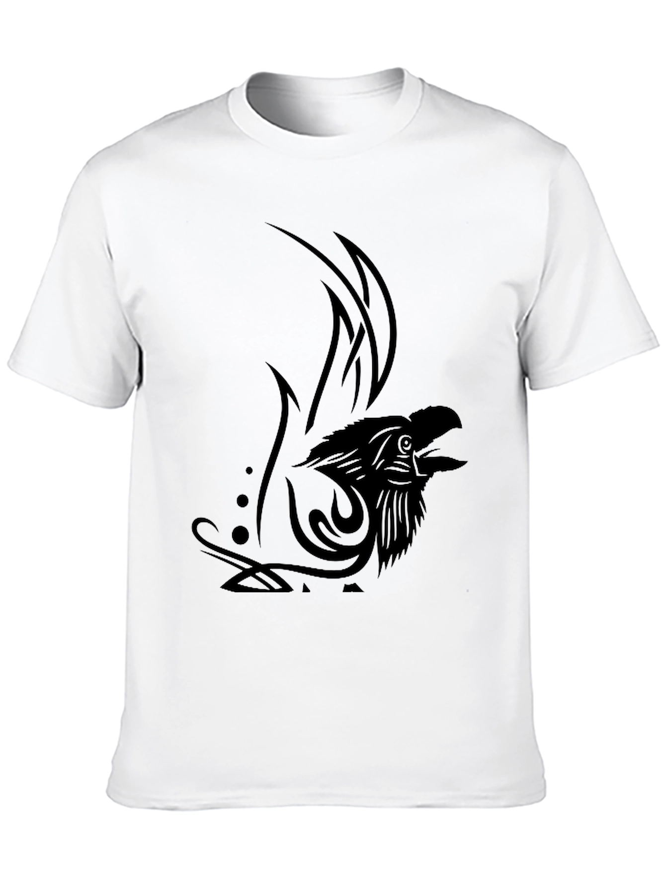 Mens Black Eagle Tribal Design T-Shirt