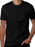 Mens Black Eagle Tribal Design T-Shirt