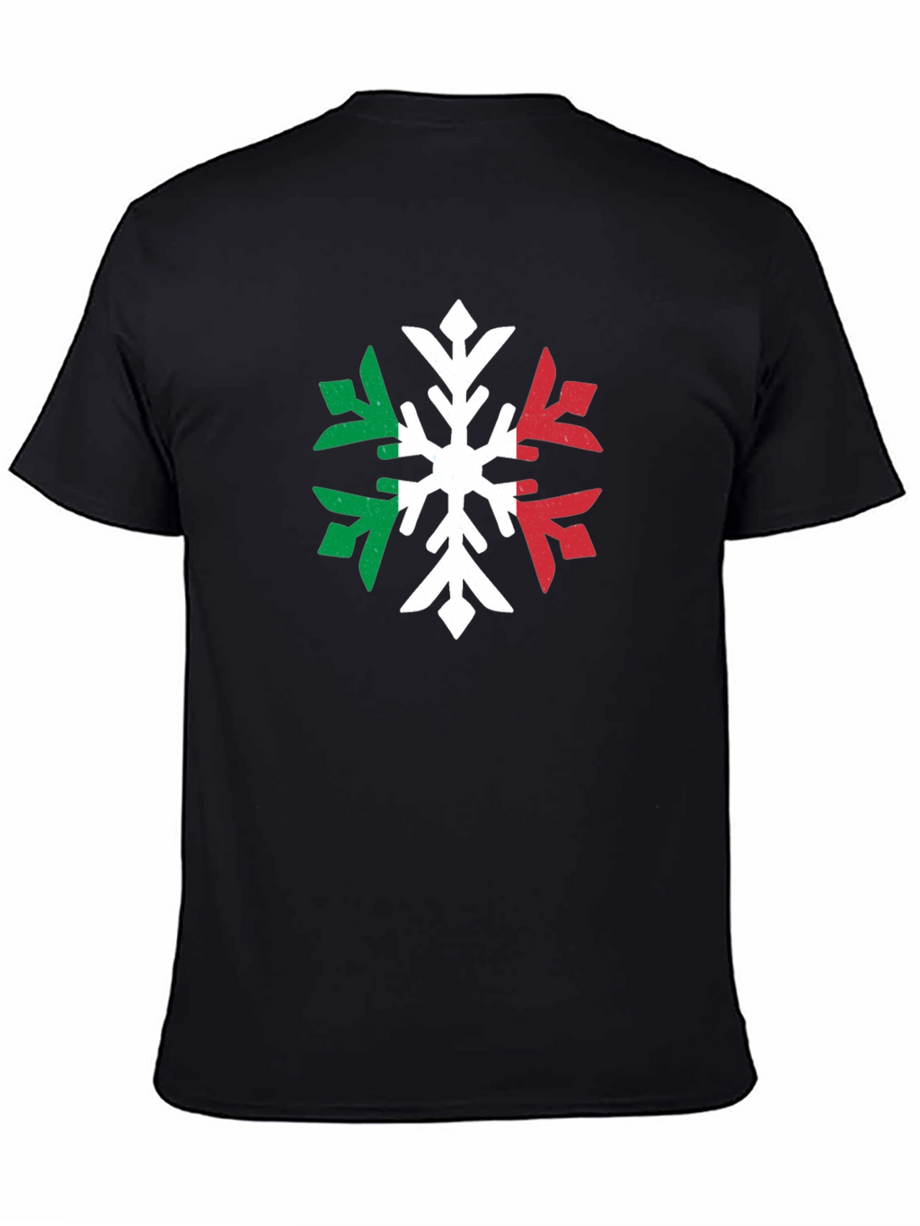 Italian Flag Snowflake Graphic Tee - Black T-Shirt