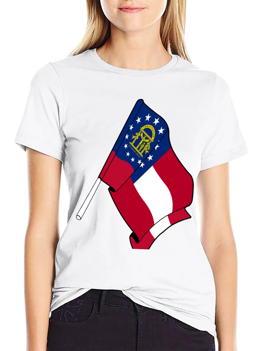 Georgia State Flag Black T-Shirt