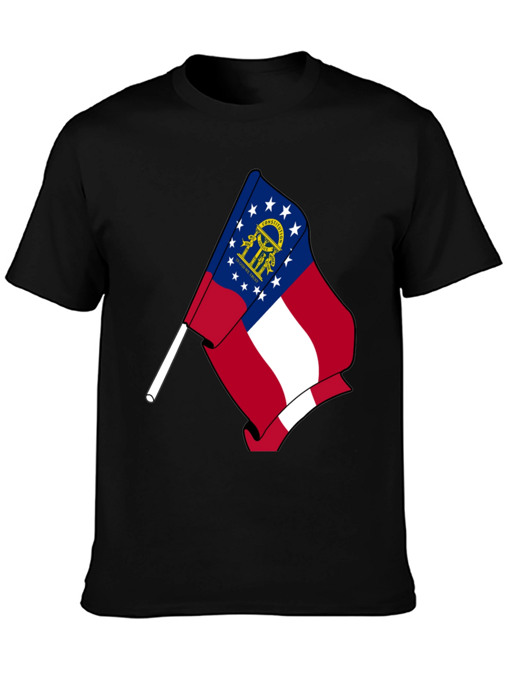 Georgia State Flag Black T-Shirt