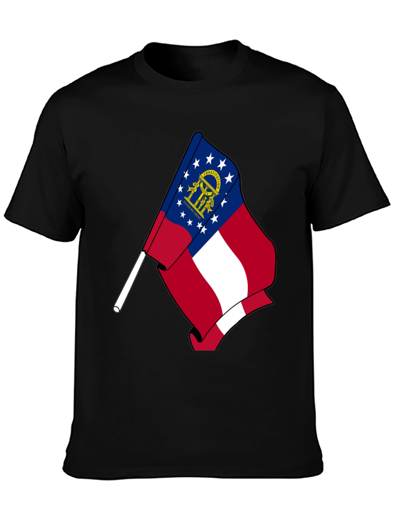 Georgia State Flag Black T-Shirt