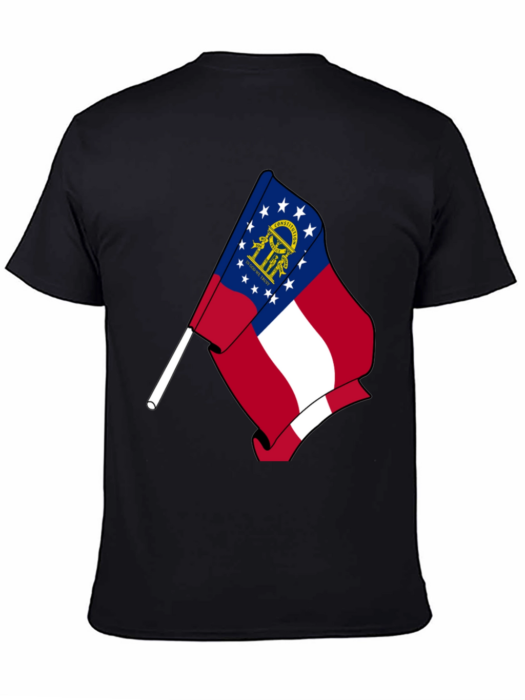 Georgia State Flag Black T-Shirt