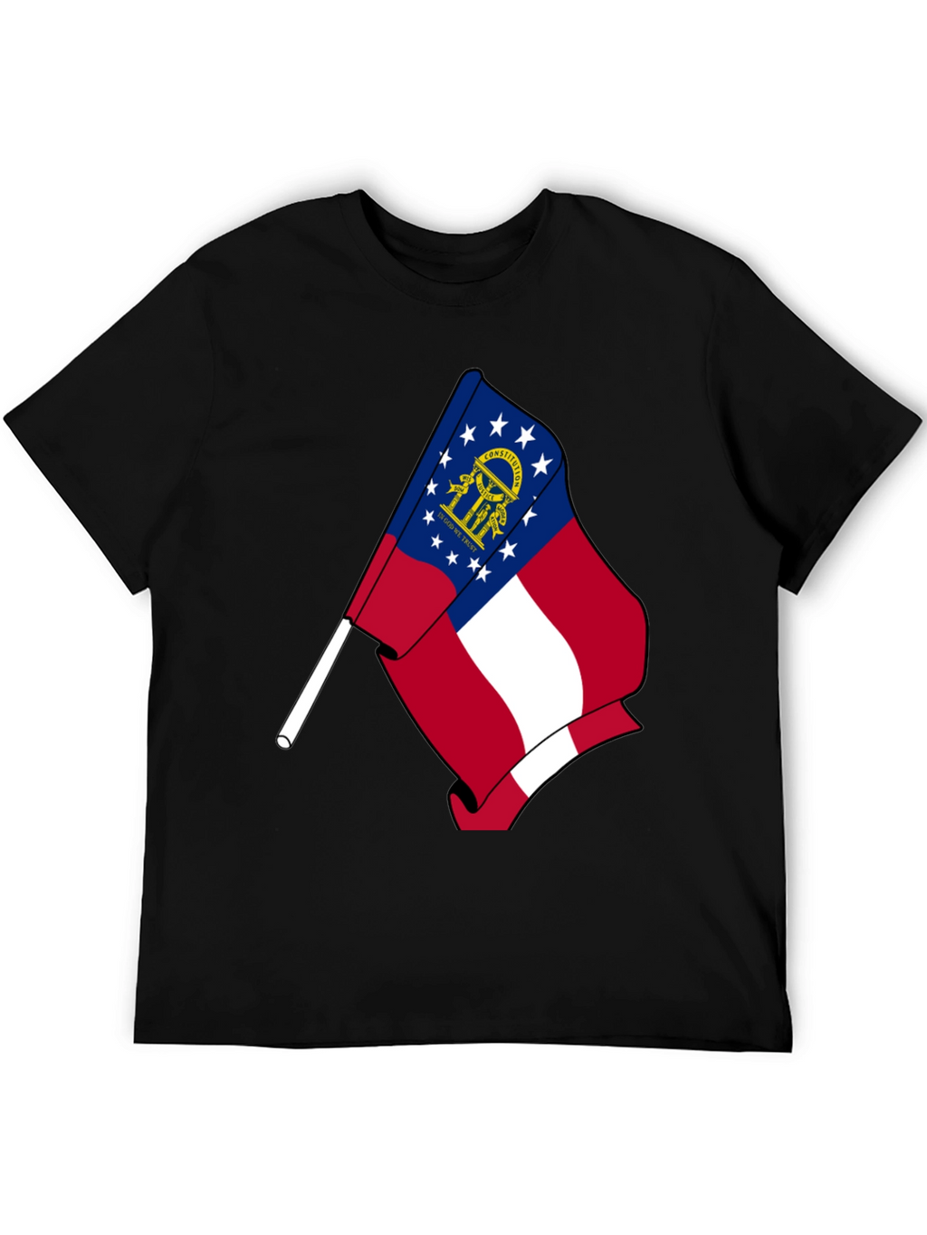 Georgia State Flag Black T-Shirt