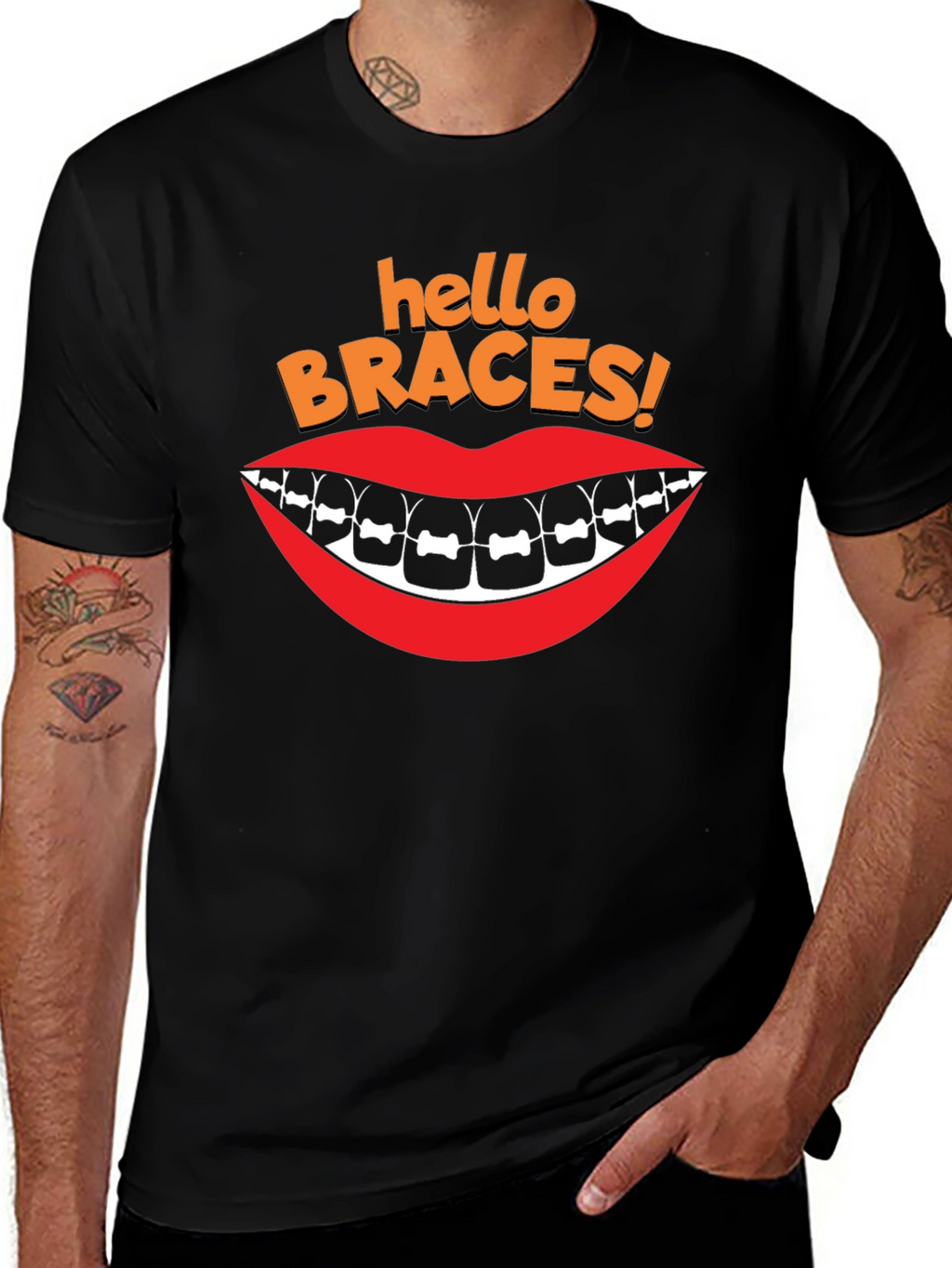 Hello Braces T-Shirt - Orthodontic Humor Tee