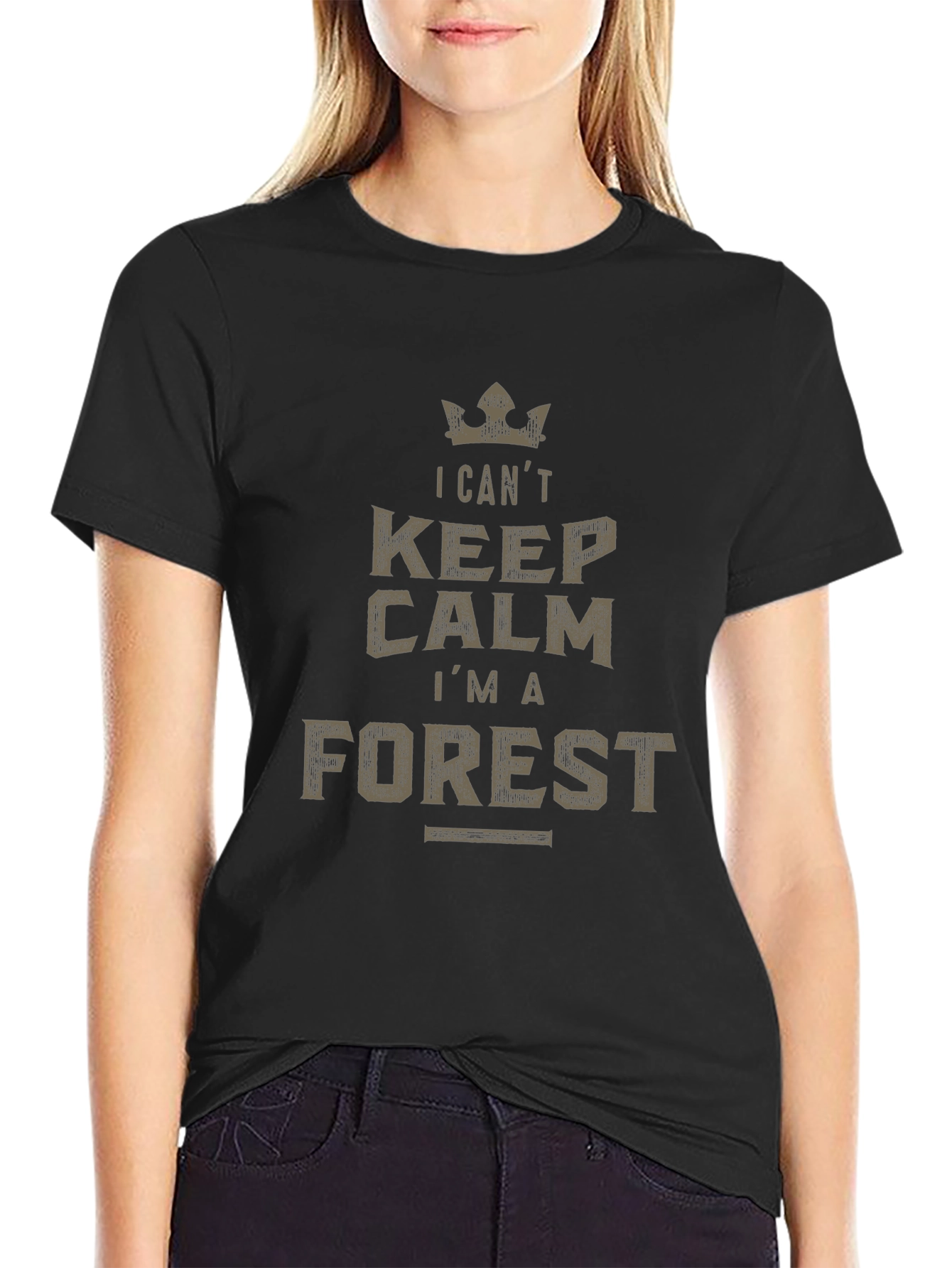 Keep Calm Forest Graphic Tee - Black