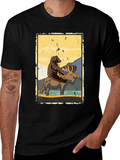 Bear Riding Moose Graphic T-Shirt - Nature Adventure Tee