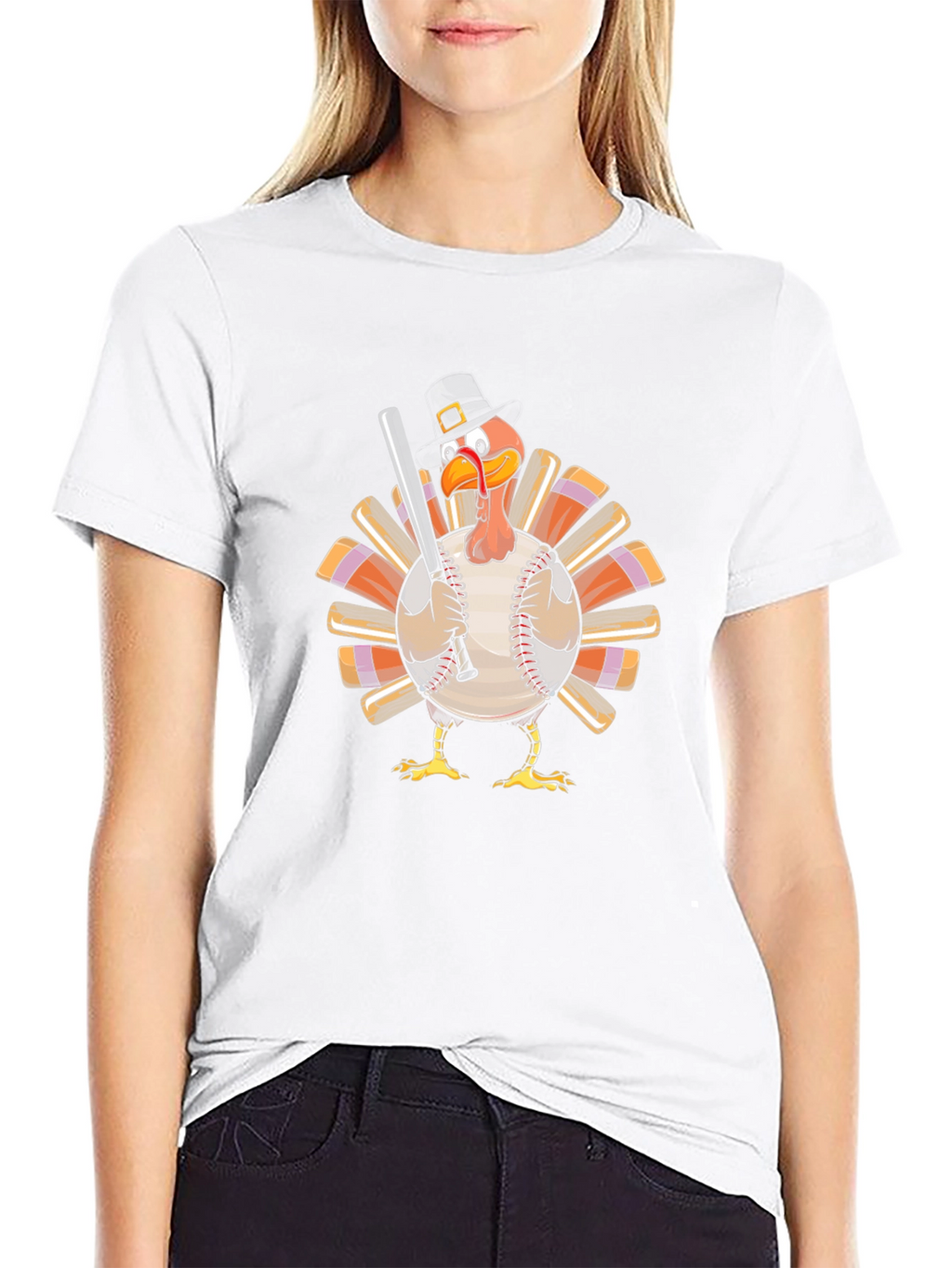 Thanksgiving Baseball Turkey Graphic Tee