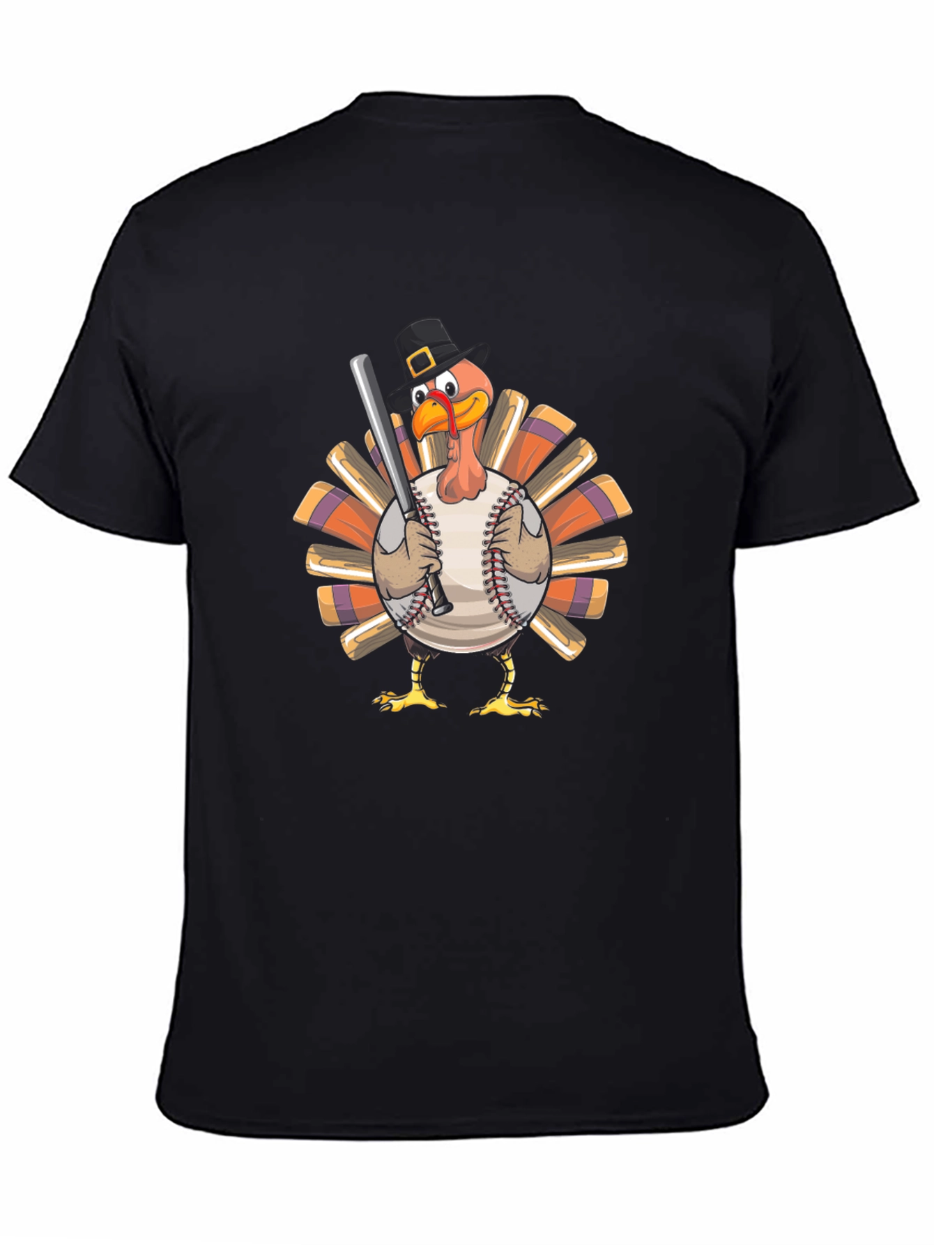 Thanksgiving Baseball Turkey Graphic Tee