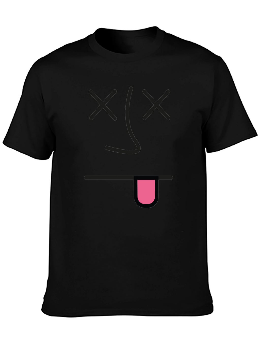 Funny Dead Face Graphic Black T-Shirt