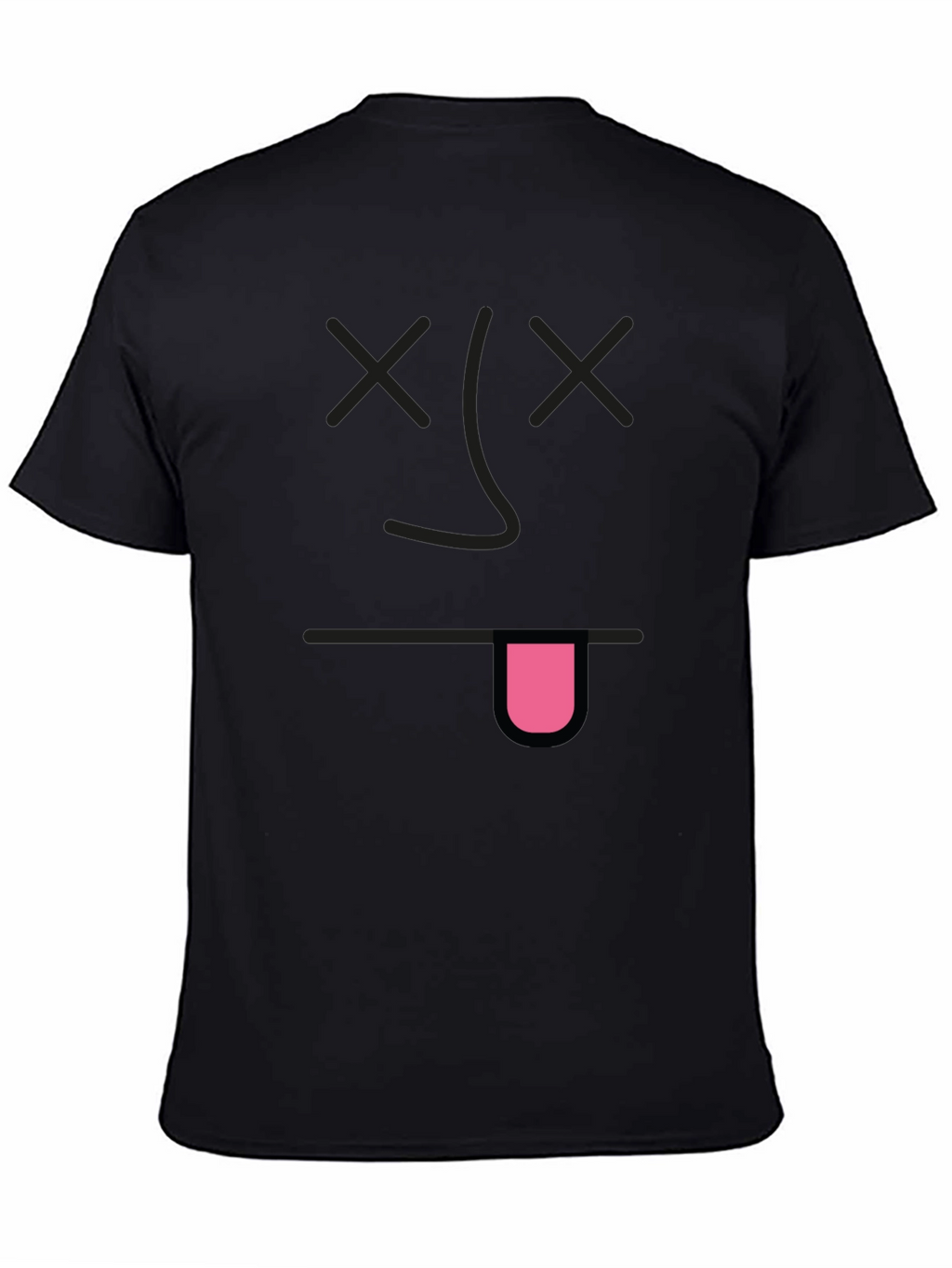 Funny Dead Face Graphic Black T-Shirt