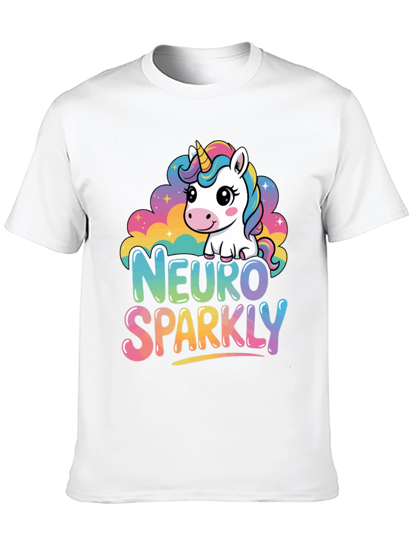 Neuro Sparkly Unicorn Graphic T-Shirt