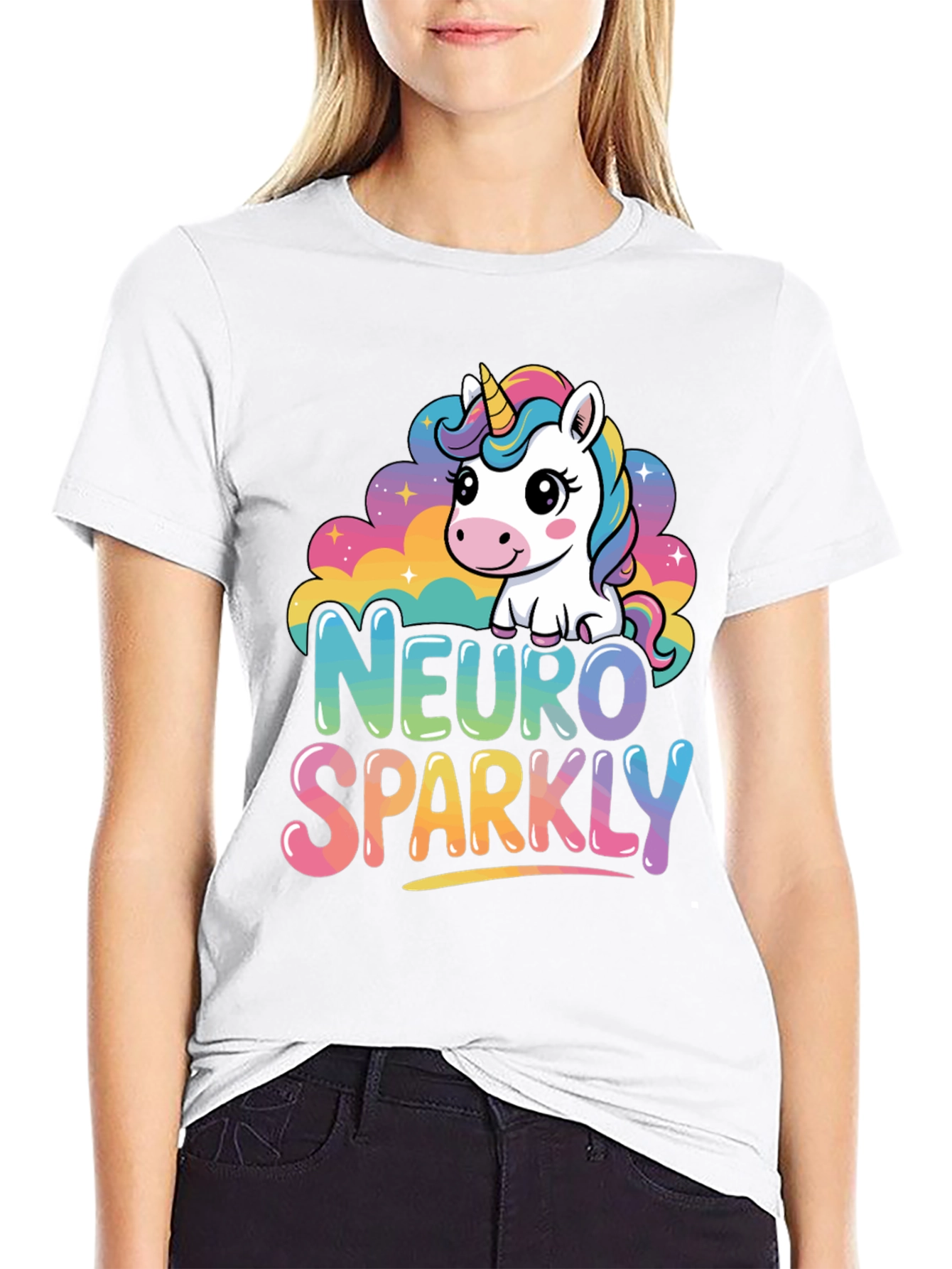 Neuro Sparkly Unicorn Graphic T-Shirt
