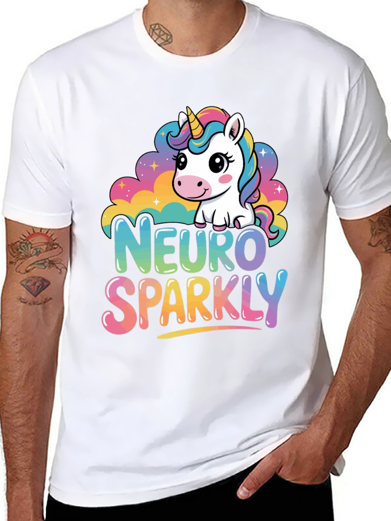Neuro Sparkly Unicorn Graphic T-Shirt