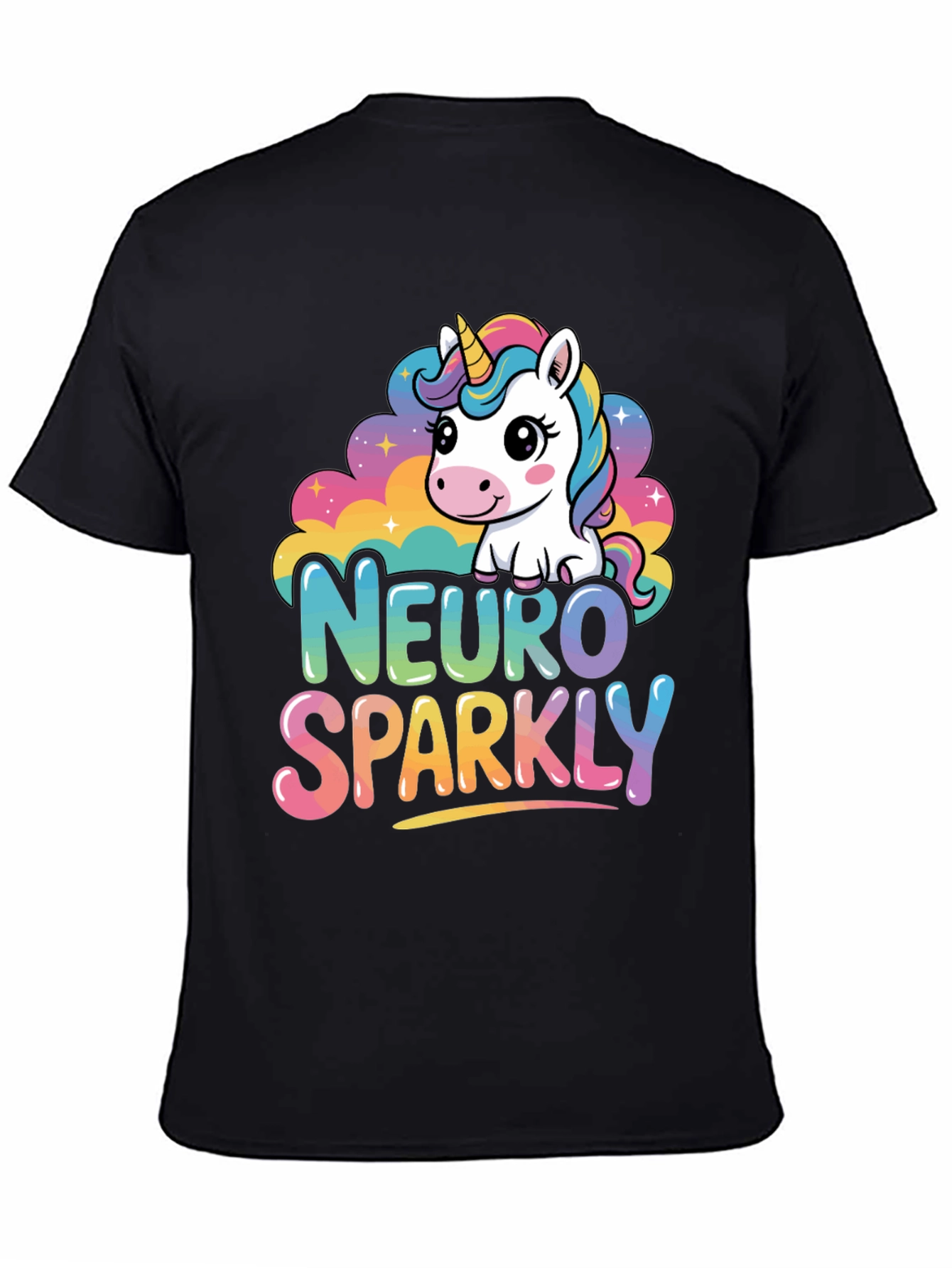 Neuro Sparkly Unicorn Graphic T-Shirt