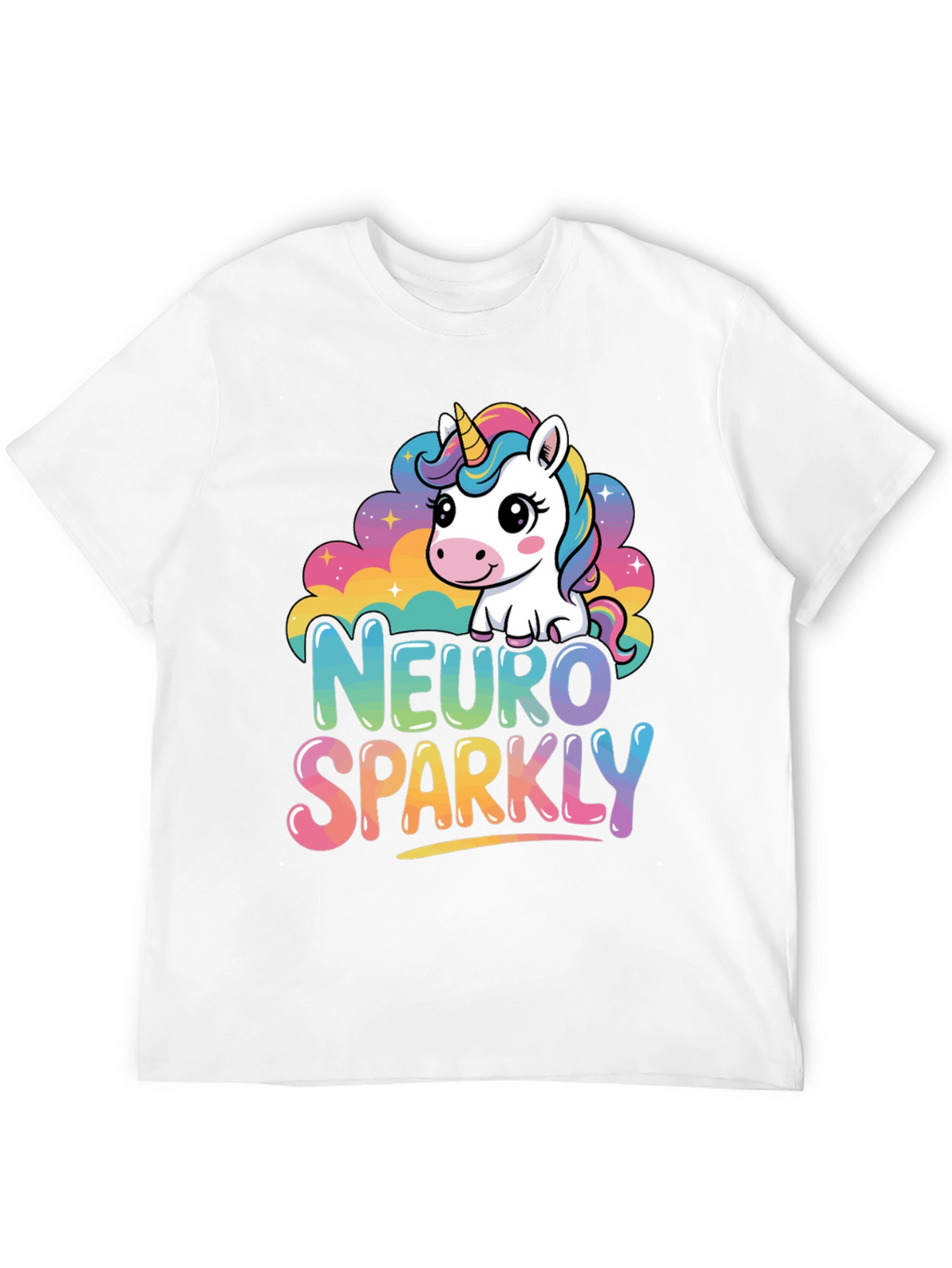 Neuro Sparkly Unicorn Graphic T-Shirt
