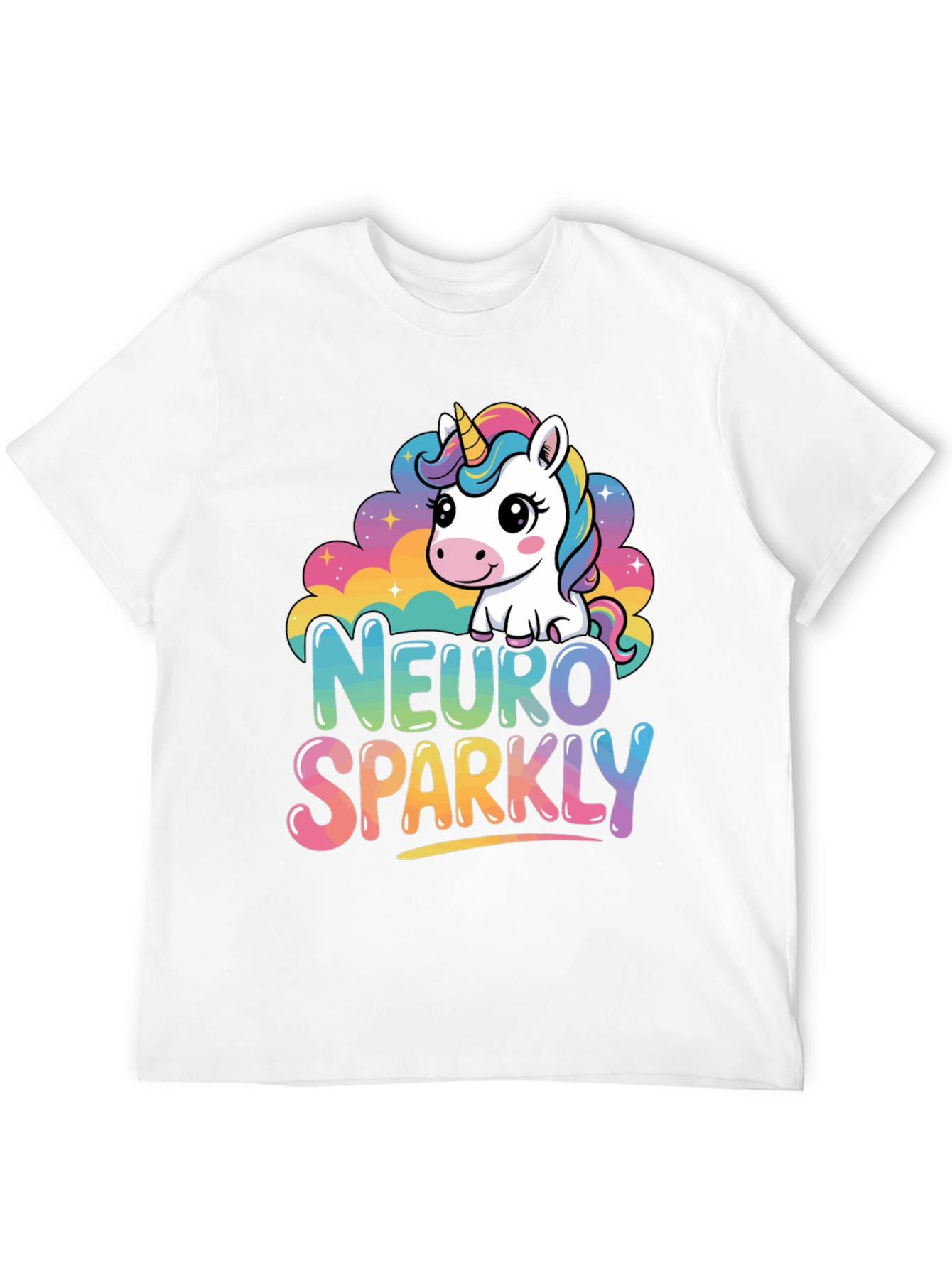Neuro Sparkly Unicorn Graphic T-Shirt