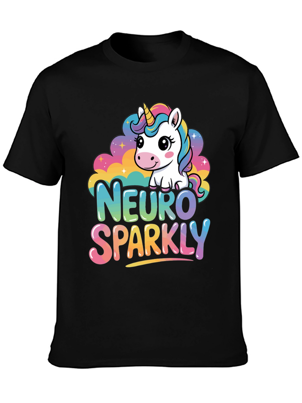 Neuro Sparkly Unicorn Graphic T-Shirt