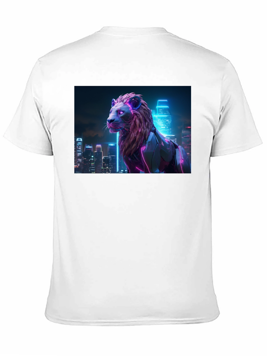 Cyberpunk Lion Graphic Tee - Black